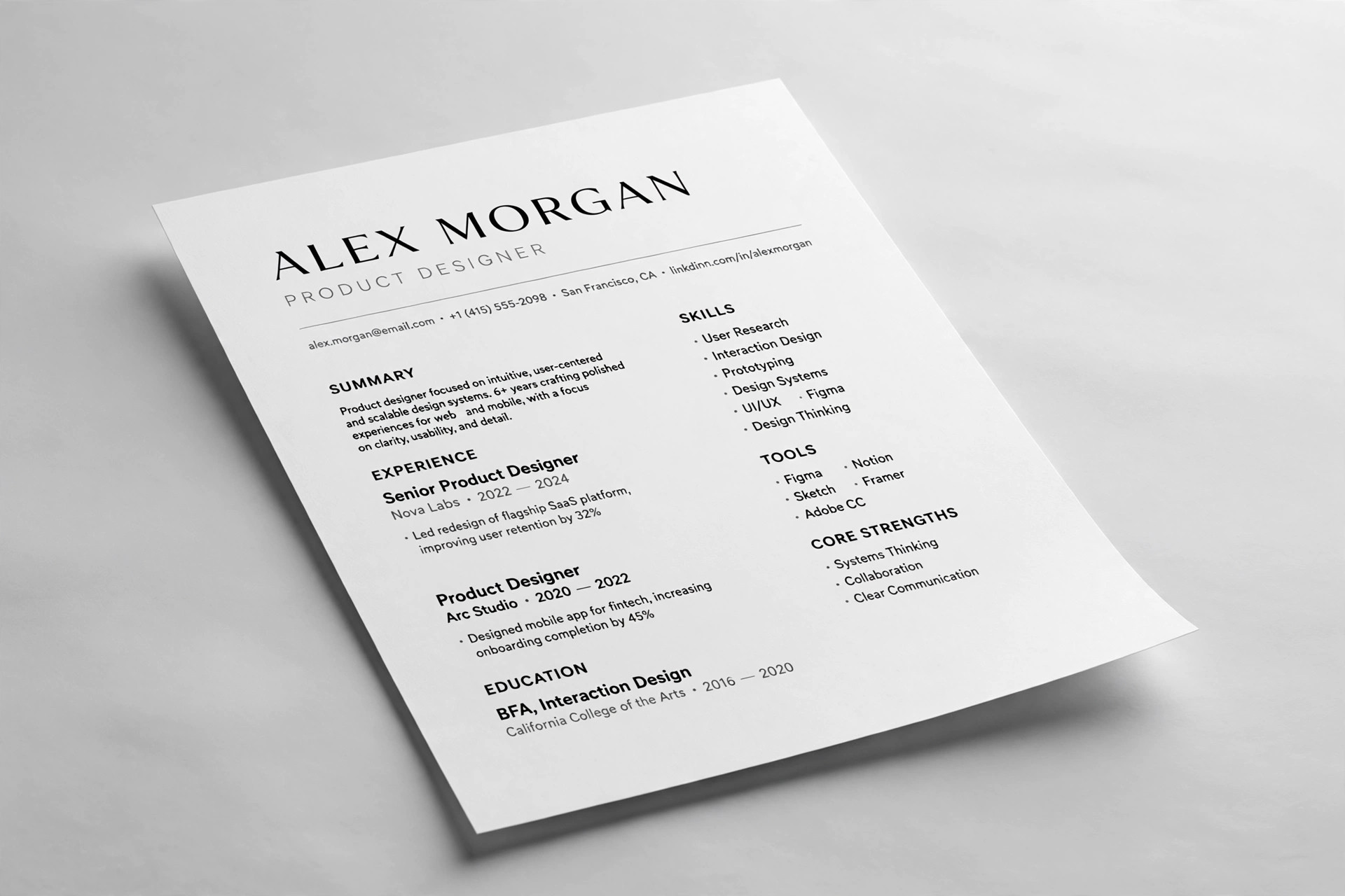 Resume preview